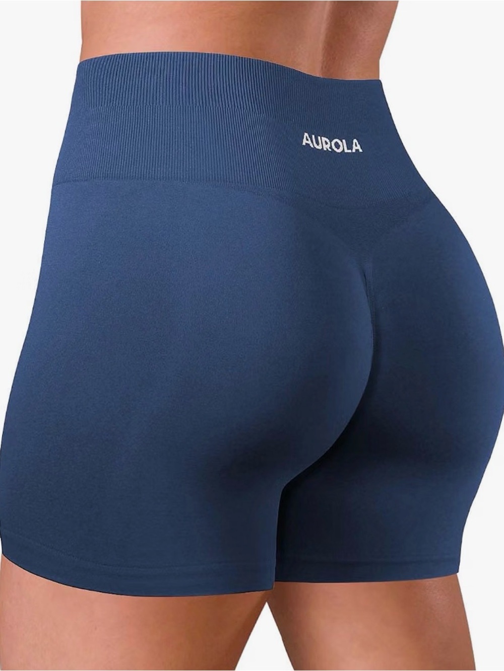 Aurola High-Waist Navy Seamless Bike Shorts for Women